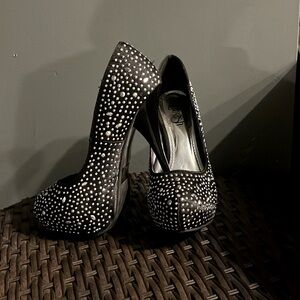 Black Gemstone Heels